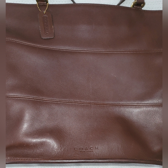 Vintage Coach Tribeca Mohogany Leather Tote Bag - Picture 3 of 16